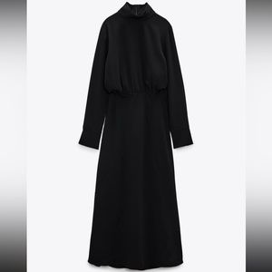 Zara High Collar Midi Dress